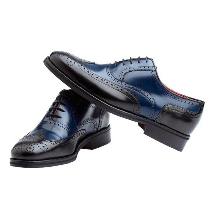 Royal blue and white men's dress shoes