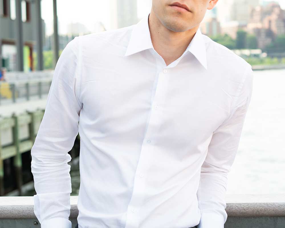 White floral mens dress shirt