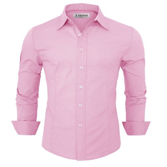 Coral pink men's dress shirt