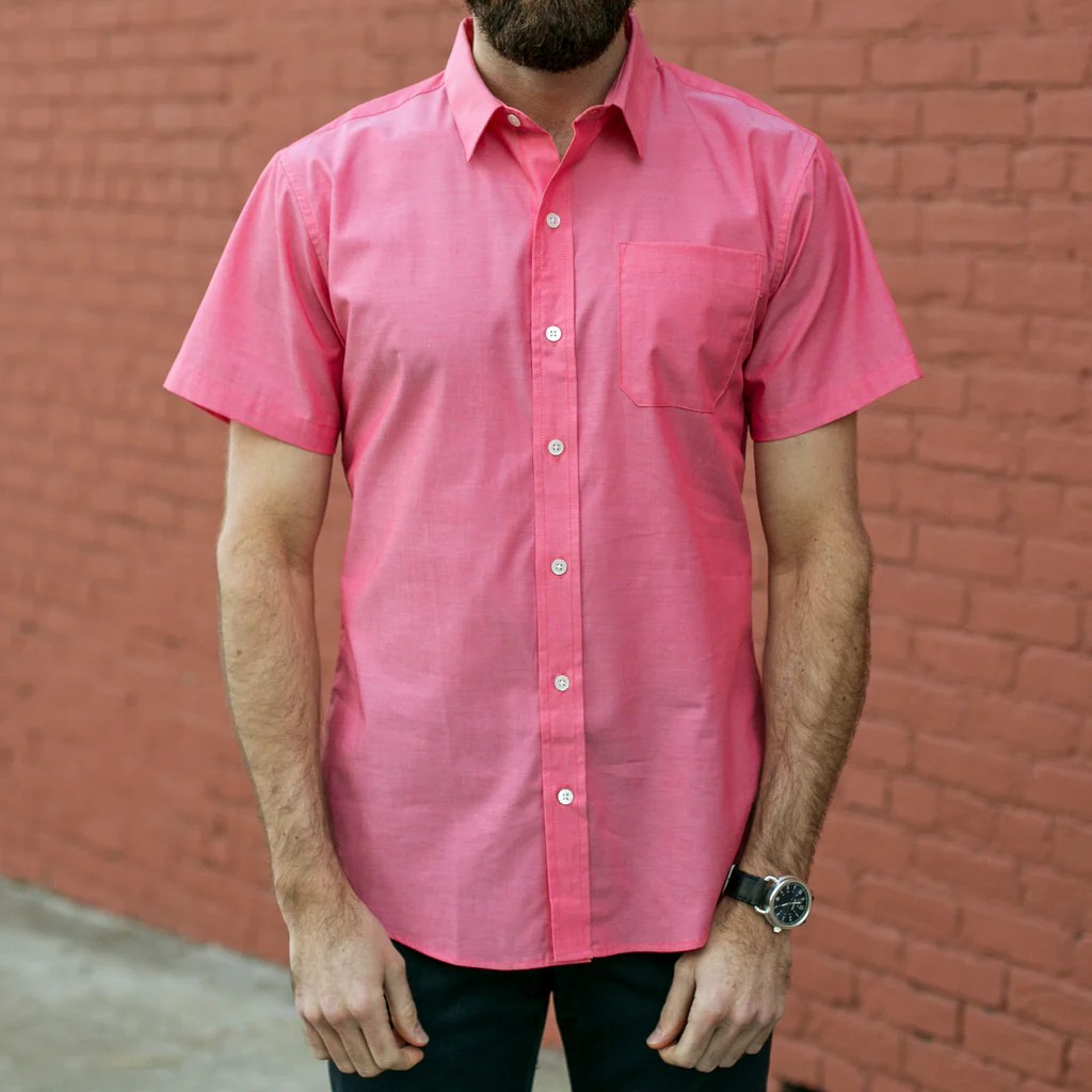 Salmon color men's dress shirt