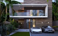 Desain tembok depan rumah modern