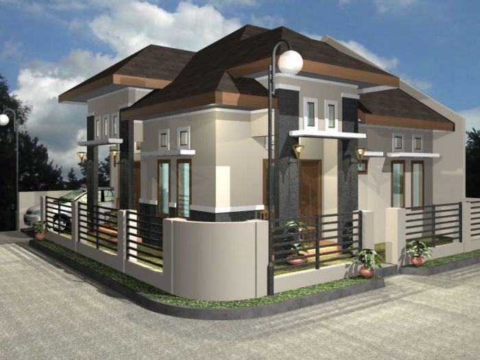 Desain tembok rumah siku