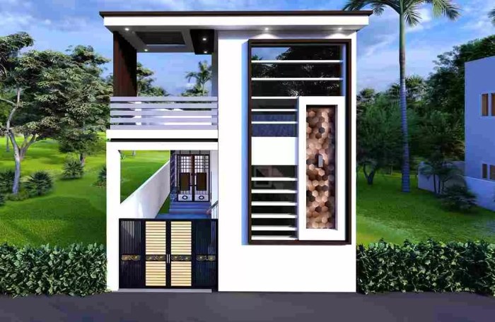 Desain tembok depan rumah modern