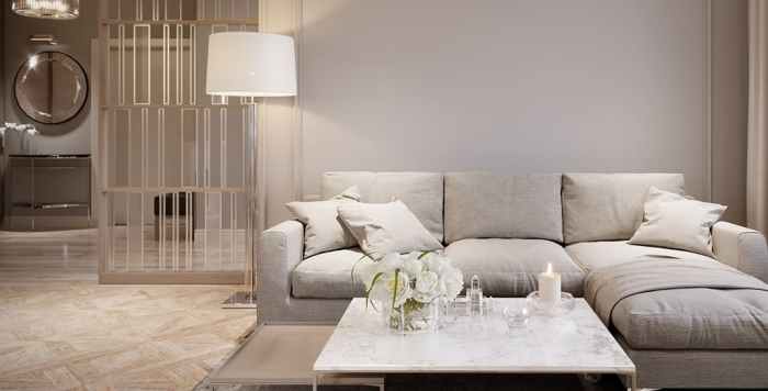 Wohnzimmer grau beige